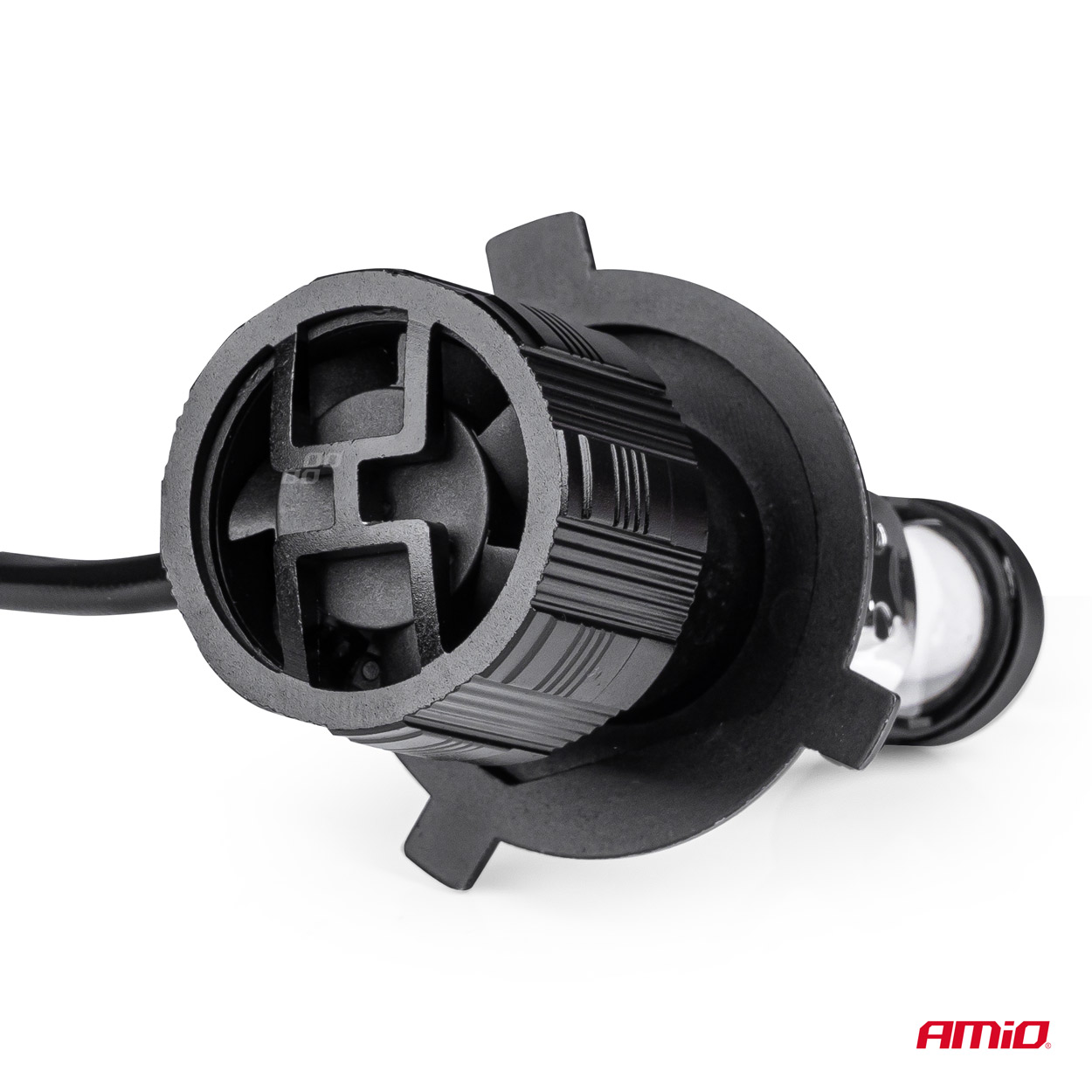 Amio - ΛΑΜΠΕΣ H4 PL-LENS SERIES 9>36V 60W 5.000K 3.800lm LED 2x4575 SMD CAN-BUS ΜΕ ΠΡΟΤΖΕΚΤΟΡΑ - 2 Τεμ. (03667/AM)