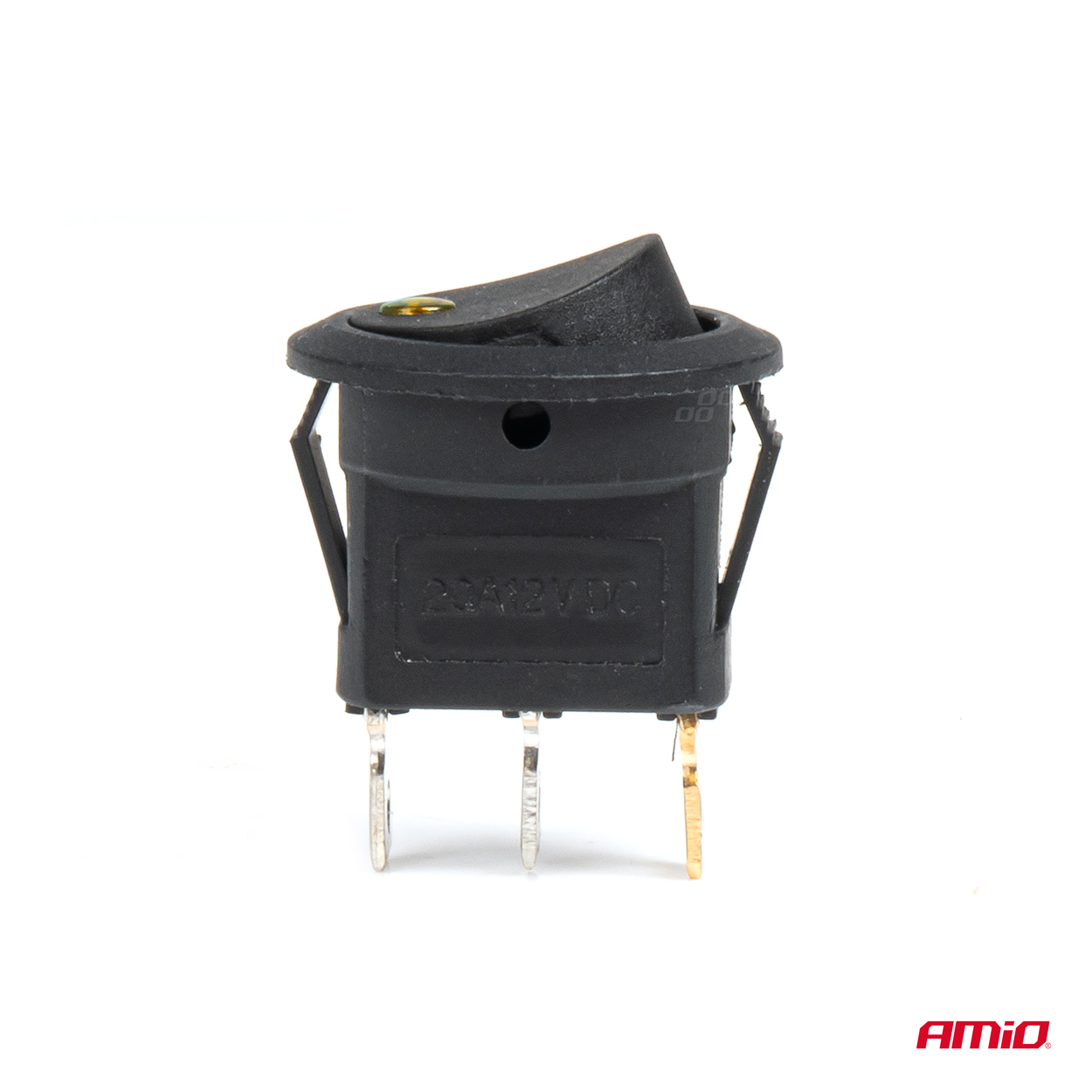 Amio - ΔΙΑΚΟΠΤΗΣ 12V ON/OFF ΣΤΡΟΓΓΥΛΟΣ ΜΕ 3 ΕΠΑΦΕΣ ΚΙΤΡΙΝΟ LED - 1 τεμ. (03962/AM)