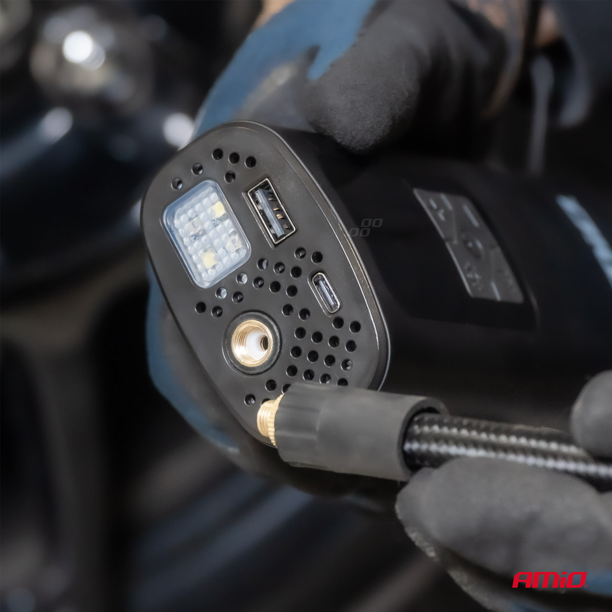 Amio - ΚΟΜΠΡΕΣΕΡ ΑΕΡΑ ΜΕ USB-C 10BAR 150PSI 20L/MIN 40W ΜΕ ΨΗΦΙΑΚΗ ΟΘΟΝΗ & ΦΑΚΟ LED 1ΤΕΜ. (04377/AM)