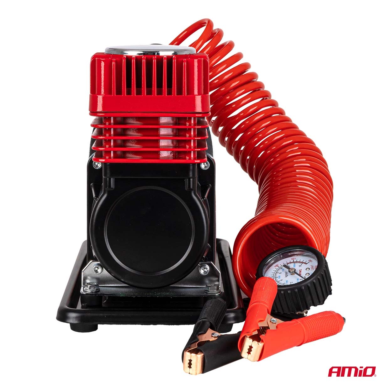 Amio – Κομπρεσέρ Αέρα Αυτοκινήτου Heavy Duty ACOMP-24 12V 600W 160l/min έως 10bar με Βαλίτσα & Ακροφύσια για Γρήγορο Φούσκωμα – 1 Τεμ. (04398/AM)