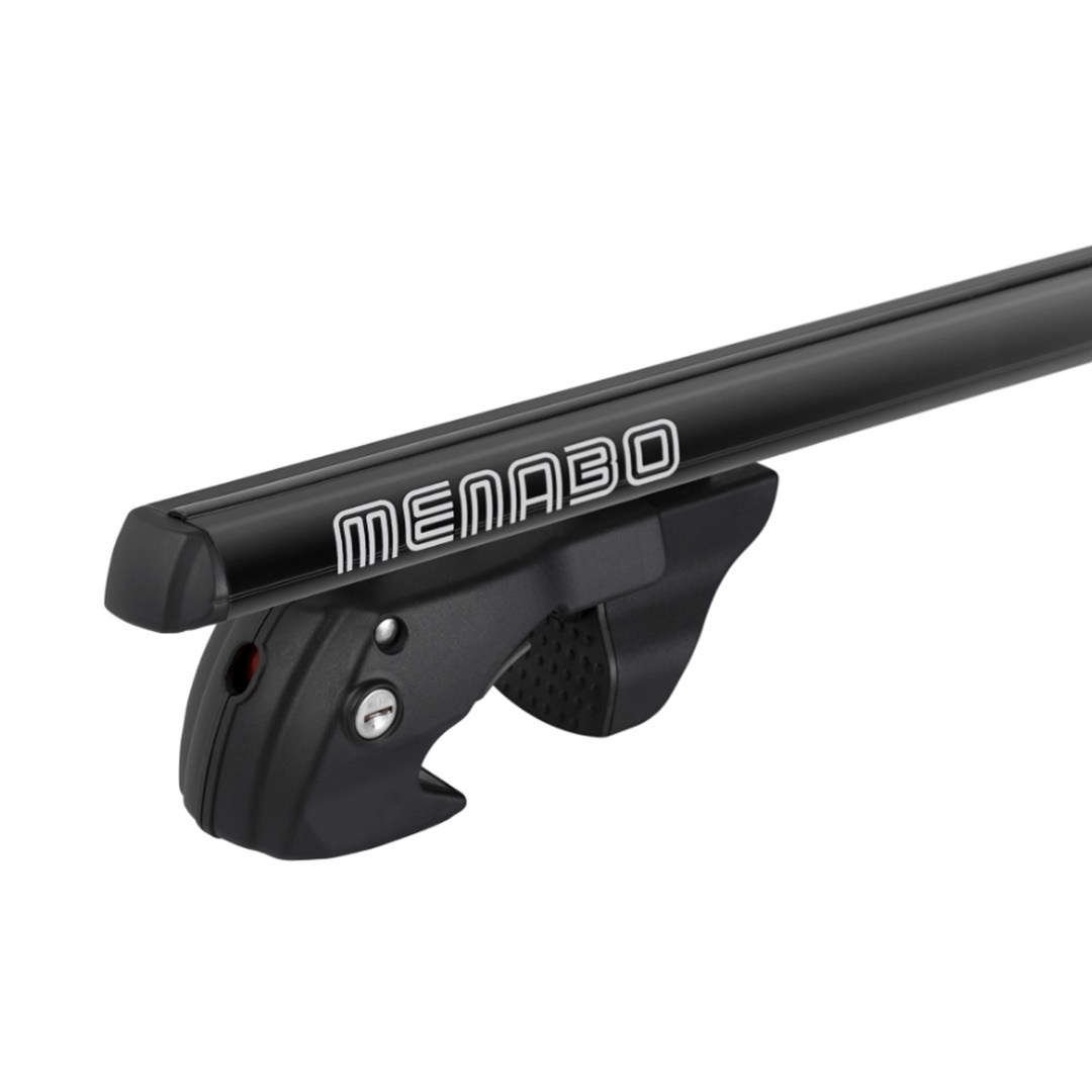 MENABO ΜΠΑΡΕΣ ΟΡΟΦΗΣ ΑΛΟΥΜΙΝΙΟΥ SHERMAN BLACK 120 cm ΣΕ ΜΑΥΡΟ ΧΡΩΜΑ ΓΙΑ Infiniti QX50 (J50) 5 doors 2013> ΜΕ RAISED RAILS (Παράλληλες Μπάρες με Κενό) - 2 ΤΕΜ. (12280/MB)