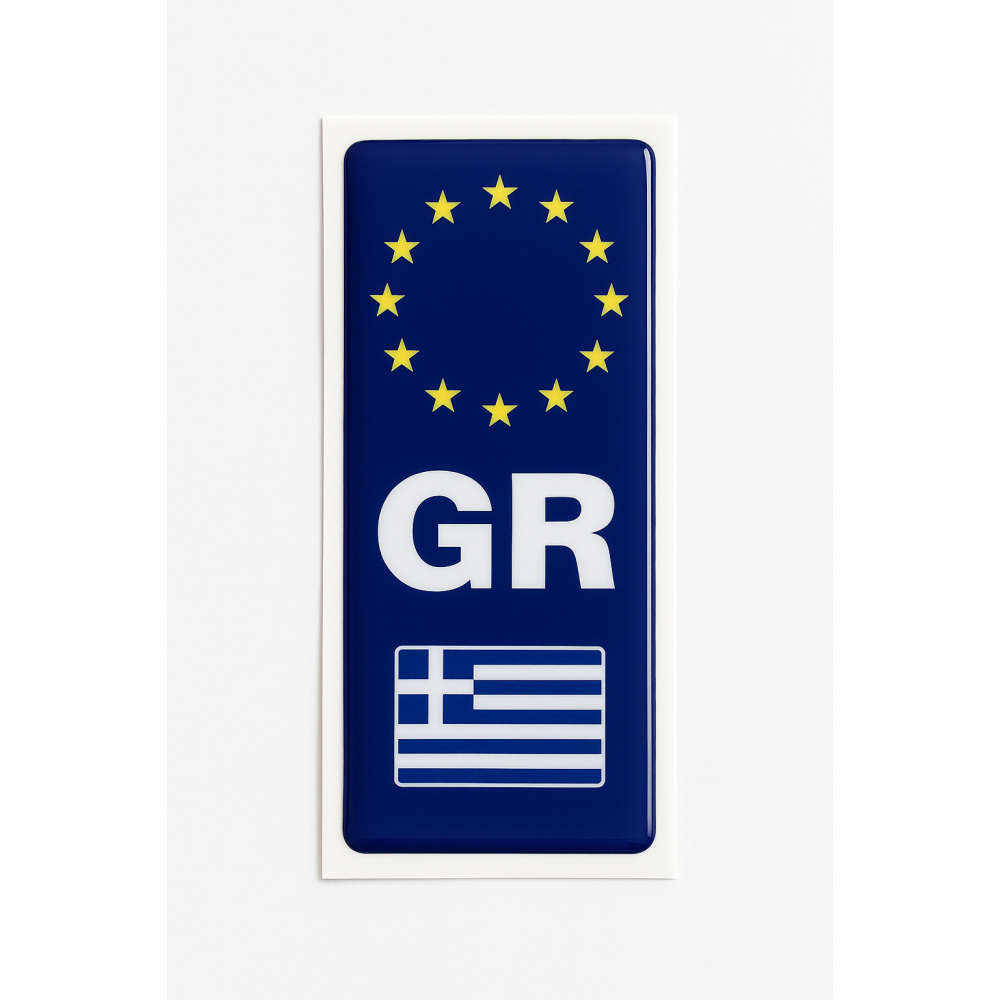 Αυτοκόλλητο πινακίδας "GR" κρύσταλλο 1τμχ AM
