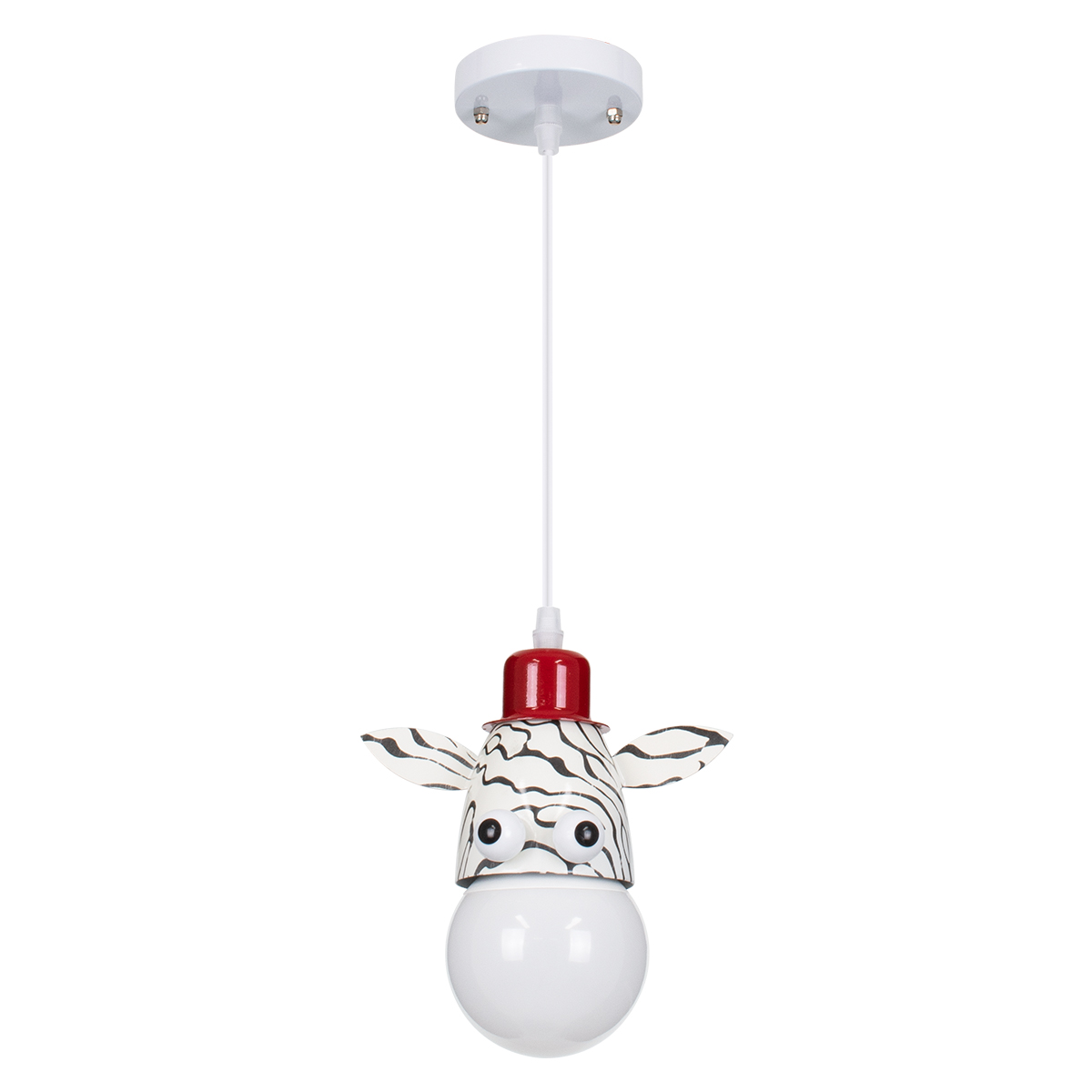 GLOBOSTAR® ZEBRA 00639 Παιδικό Κρεμαστό Φωτιστικό Οροφής με Ντουί 1 x E27 AC 220-240V IP20 - Πολύχρωμο - Μ19 x Π10.5 x Υ13.5cm