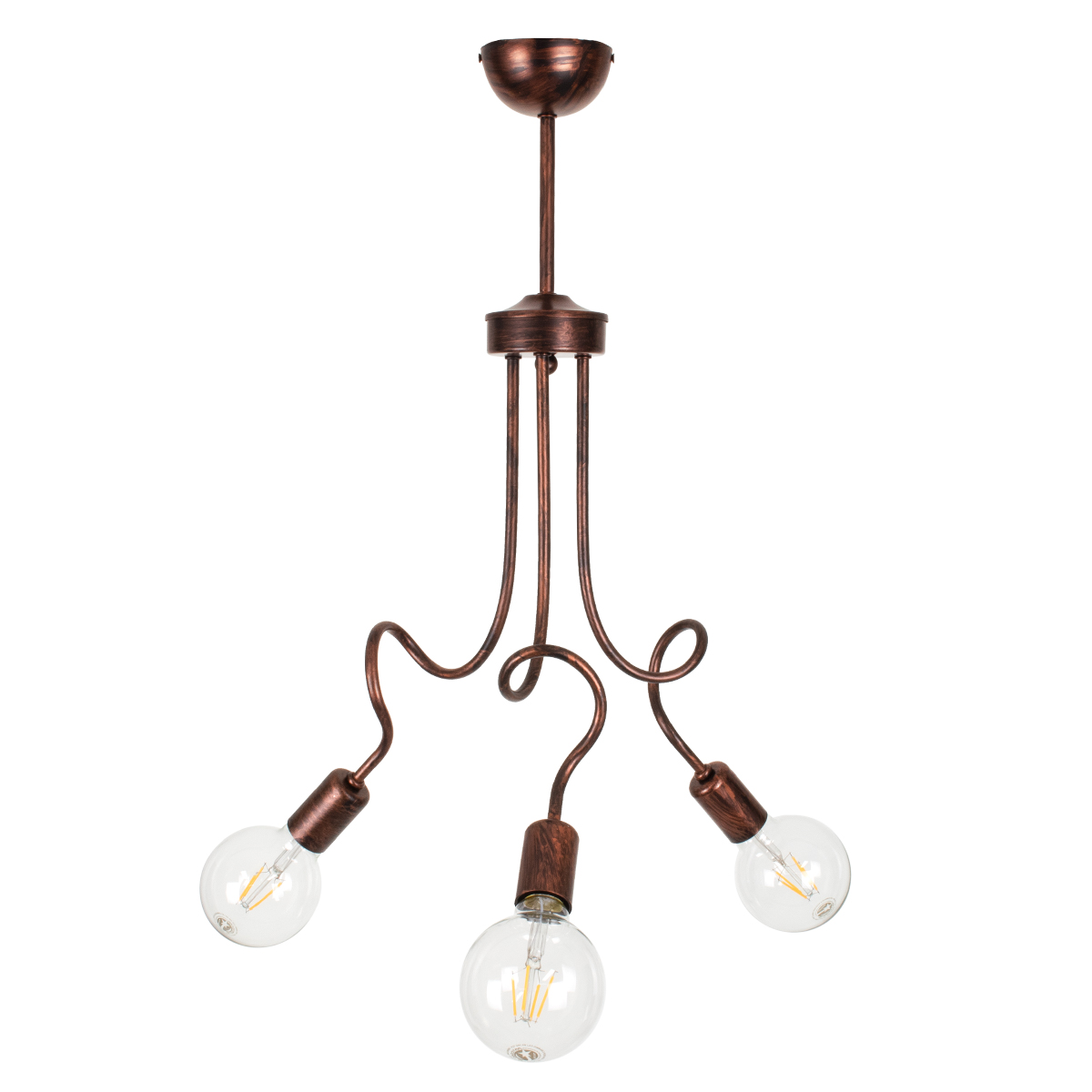 GLOBOSTAR® ASPECT 00788 Μοντέρνο Φωτιστικό Οροφής με Ντουί 3 x E27 AC 220-240V IP20 - Χάλκινο - Μ42 x Π42 x Υ60cm