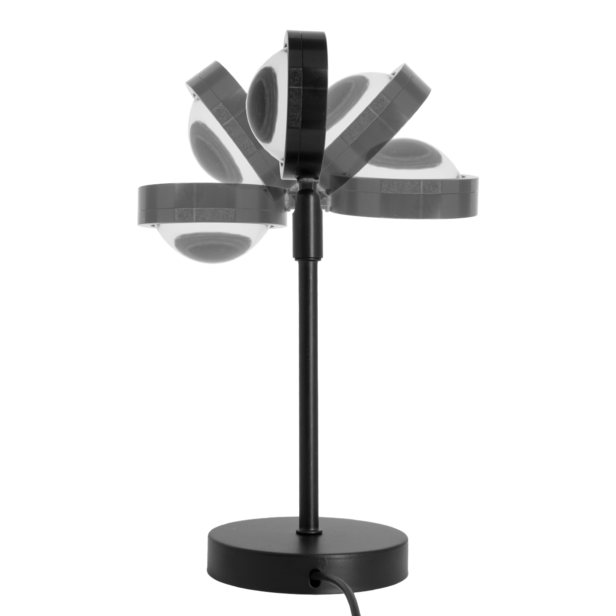 GloboStar® 00814 Επιτραπέζιο Φωτιστικό Πορτατίφ LED 12W 600lm 180° DC 5V IP20 Κίτρινο - Πορτοκαλί SUN EFFECT Μαύρο Μέταλλο με Διάφανο Πλαστικό - Μ10 x Π10 x Υ26.5cm - 2 Xρόνια Εγγύηση