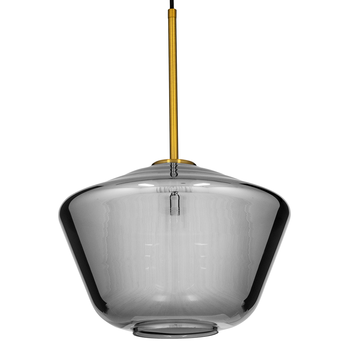 GLOBOSTAR® AMARIS 00873 Μοντέρνο Κρεμαστό Φωτιστικό Οροφής με Ντουί 1 x E27 AC 220-240V IP20 - Χρυσό & Μαύρο Φιμέ - Μ30 x Π30 x Y22cm