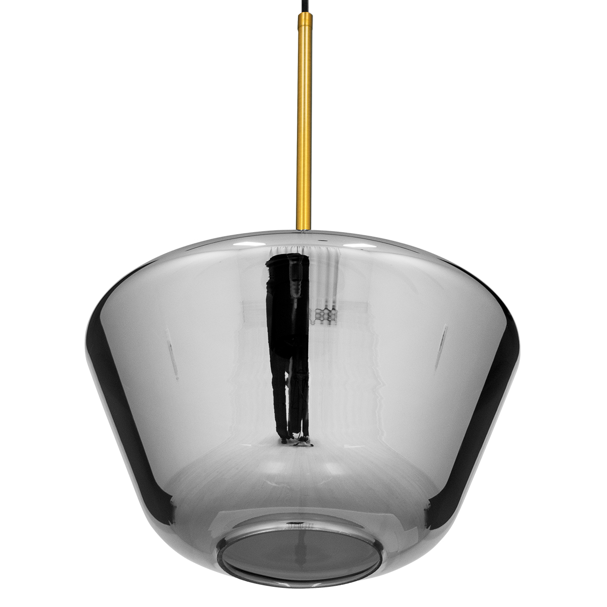 GLOBOSTAR® AMARIS 00873 Μοντέρνο Κρεμαστό Φωτιστικό Οροφής με Ντουί 1 x E27 AC 220-240V IP20 - Χρυσό & Μαύρο Φιμέ - Μ30 x Π30 x Y22cm