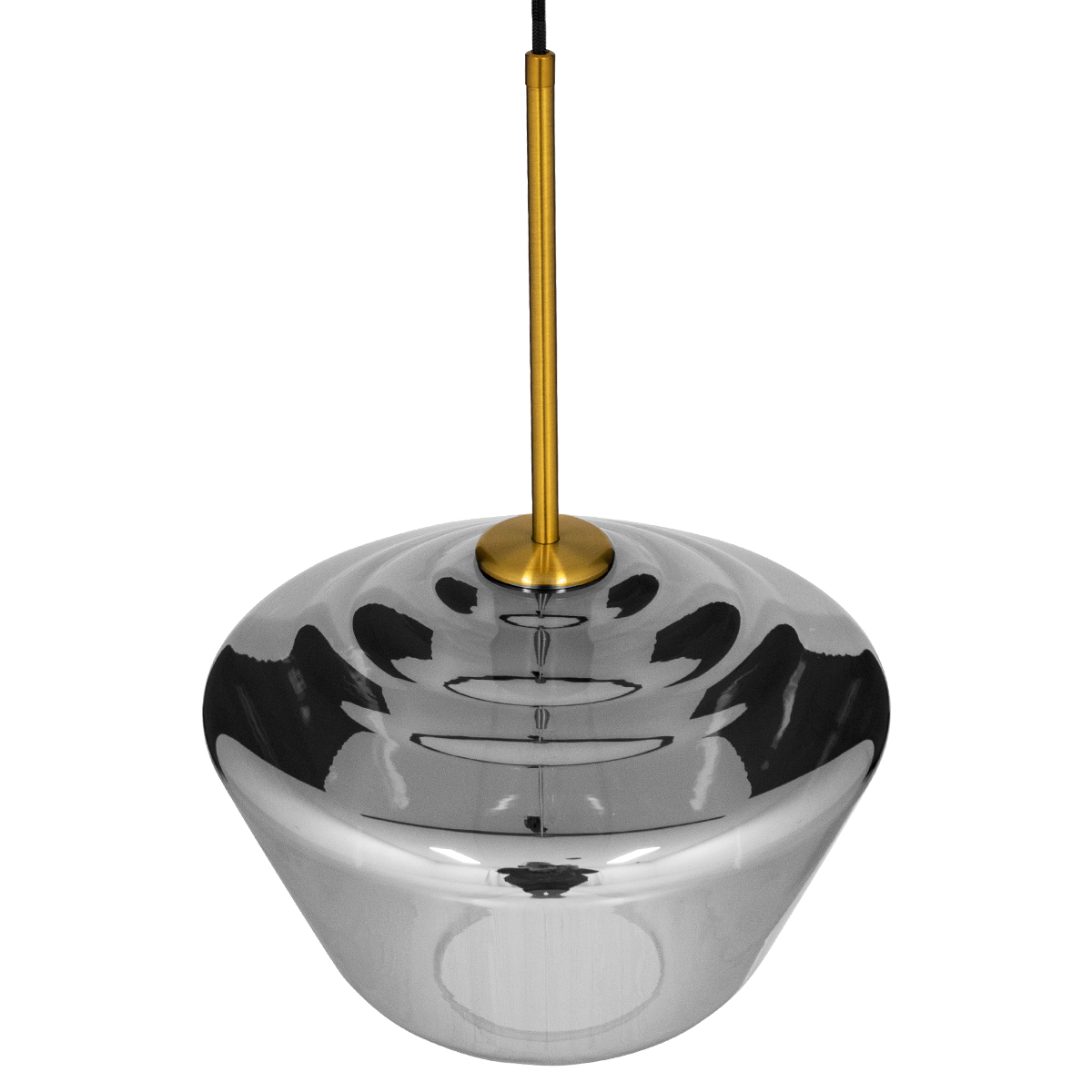 GLOBOSTAR® AMARIS 00873 Μοντέρνο Κρεμαστό Φωτιστικό Οροφής με Ντουί 1 x E27 AC 220-240V IP20 - Χρυσό & Μαύρο Φιμέ - Μ30 x Π30 x Y22cm