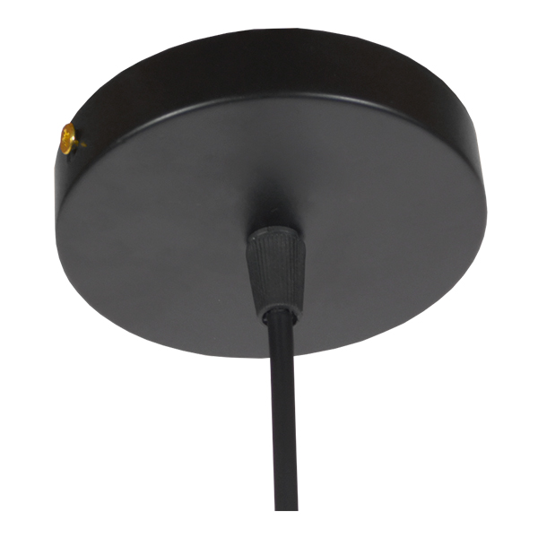 GLOBOSTAR® ANDY 01000 Μοντέρνο Κρεμαστό Φωτιστικό Οροφής με Ντουί 1 x E27 AC 220-240V IP20 - Μαύρο & Χρυσό - Μ35 x Π35 x Υ28cm