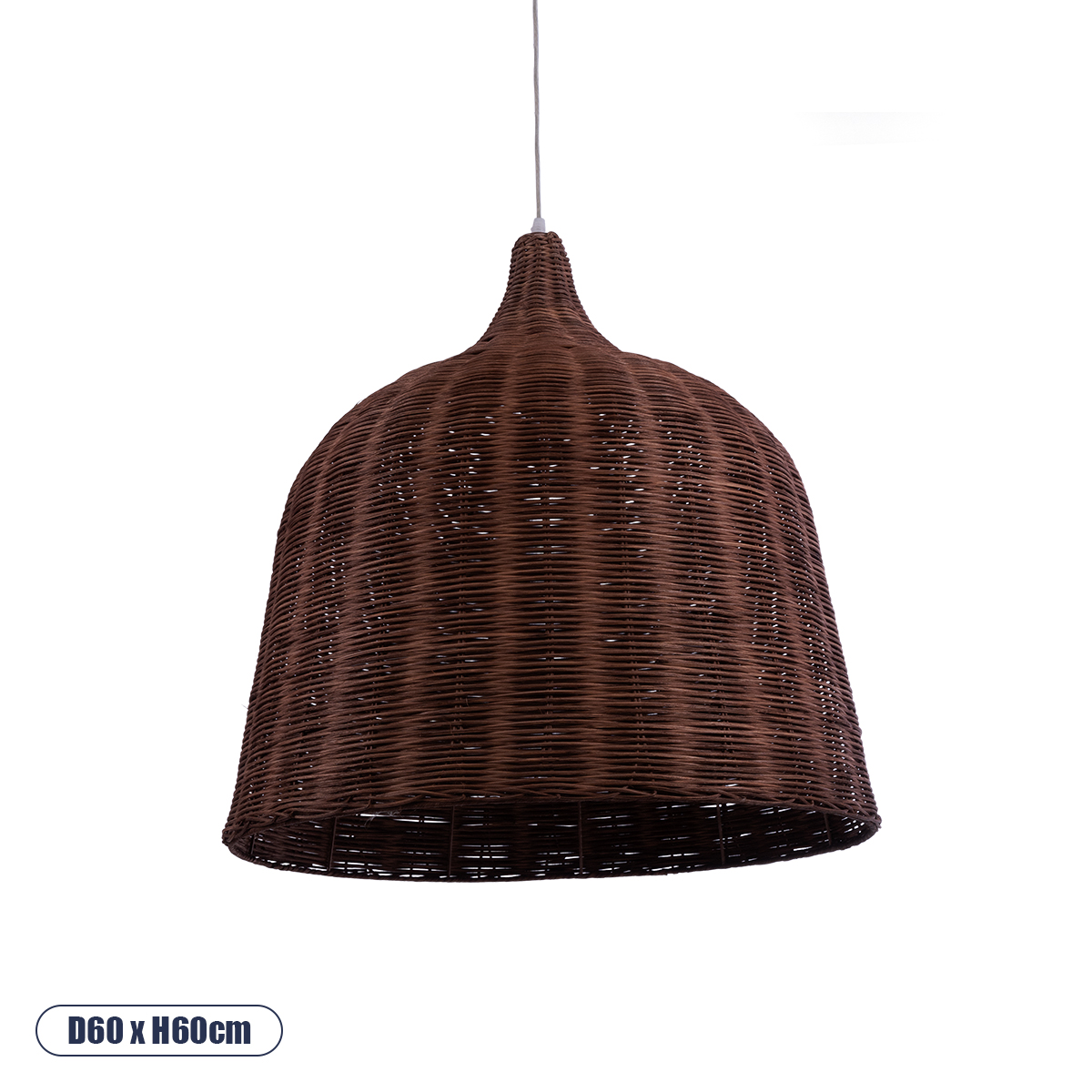 GLOBOSTAR® BAHAMAS 01369 Boho Κρεμαστό Φωτιστικό Οροφής με Ντουί 1 x E27 AC 220-240V IP20 - Καφέ - Μ60 x Π60 x Υ60cm