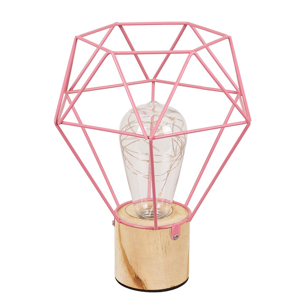 GLOBOSTAR® ANTLER 01442 Μοντέρνο Επιτραπέζιο Φωτιστικό LED 2.2W 154lm 360° DC 5V IP20 Θερμό Λευκό 2700K - DIODE - Ροζ & Μπεζ - Μ19 x Π19 x Υ23cm - 2 Χρόνια Εγγύηση
