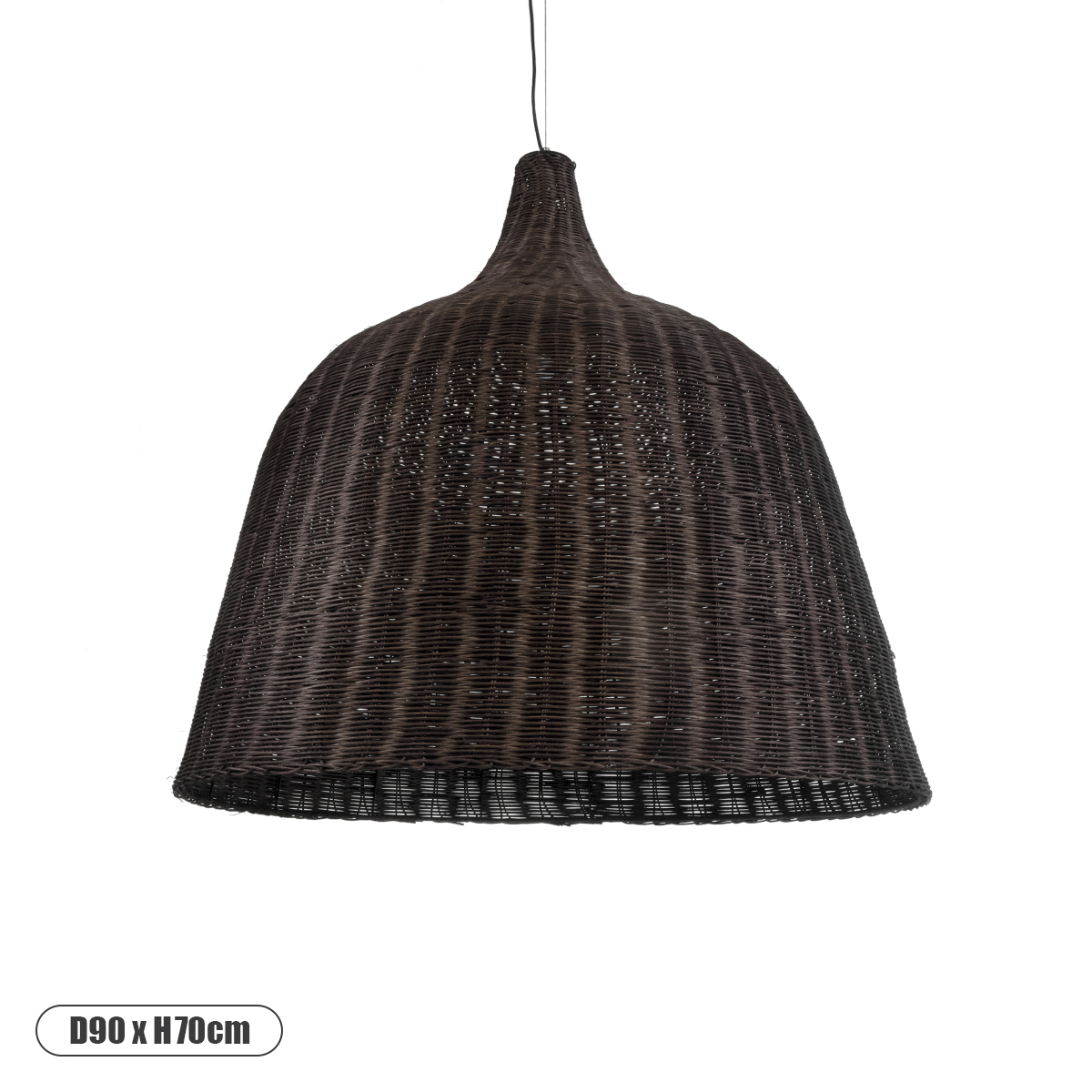 GLOBOSTAR® BAHAMAS 01569 Boho Κρεμαστό Φωτιστικό Οροφής με Ντουί 1 x E27 AC 220-240V IP20 - Καφέ - Μ90 x Π90 x Y90cm