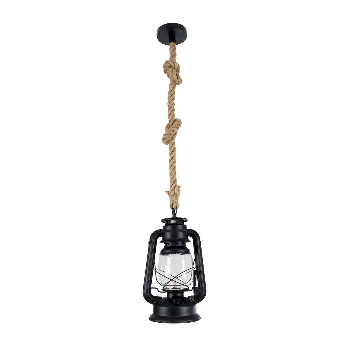 GLOBOSTAR® BARBAROSSA 01704 Vintage Κρεμαστό Φωτιστικό Οροφής με Ντουί 1 x E27 AC 220-240V IP20 - Μαύρο - Μ18 x Π18 x Υ28cm