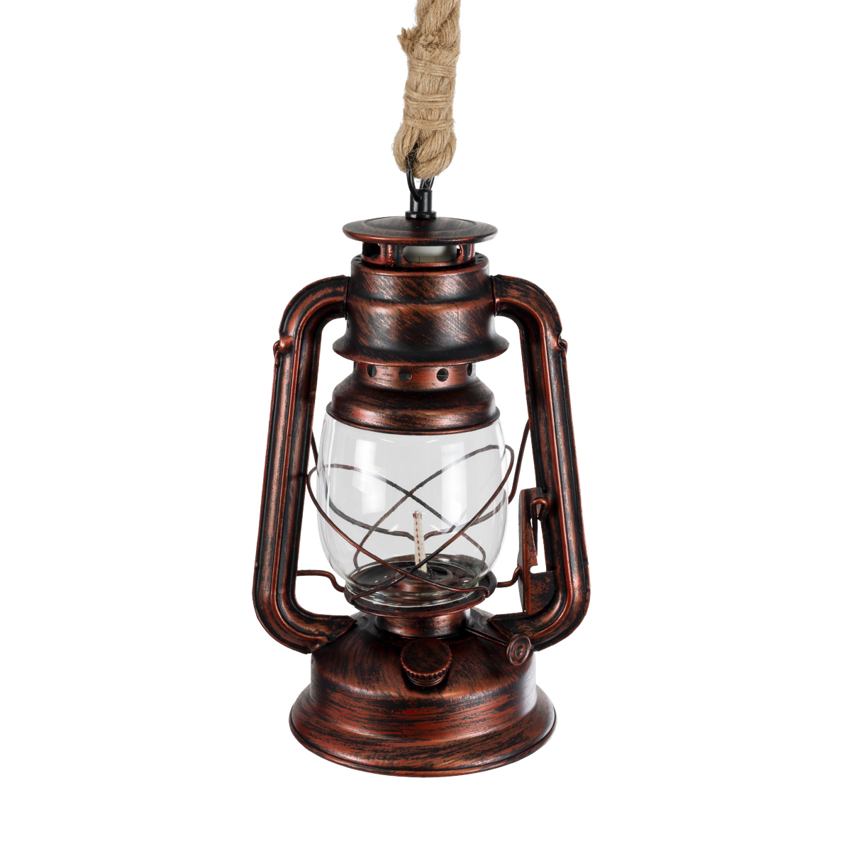 GLOBOSTAR® BARBAROSSA 01707 Vintage Κρεμαστό Φωτιστικό Οροφής με Ντουί 1 x E27 AC 220-240V IP20 - Χάλκινο - Μ18 x Π18 x Υ28cm