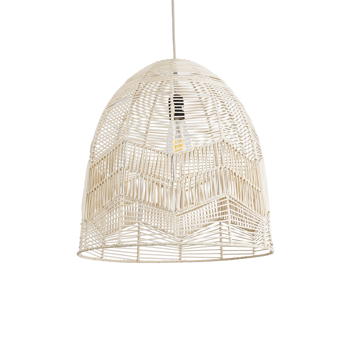 GLOBOSTAR® ALOHA 01751 Boho Κρεμαστό Φωτιστικό Οροφής με Ντουί 1 x E27 AC 220-240V IP20 - Μπεζ - Μ45 x Π45 x Υ48cm