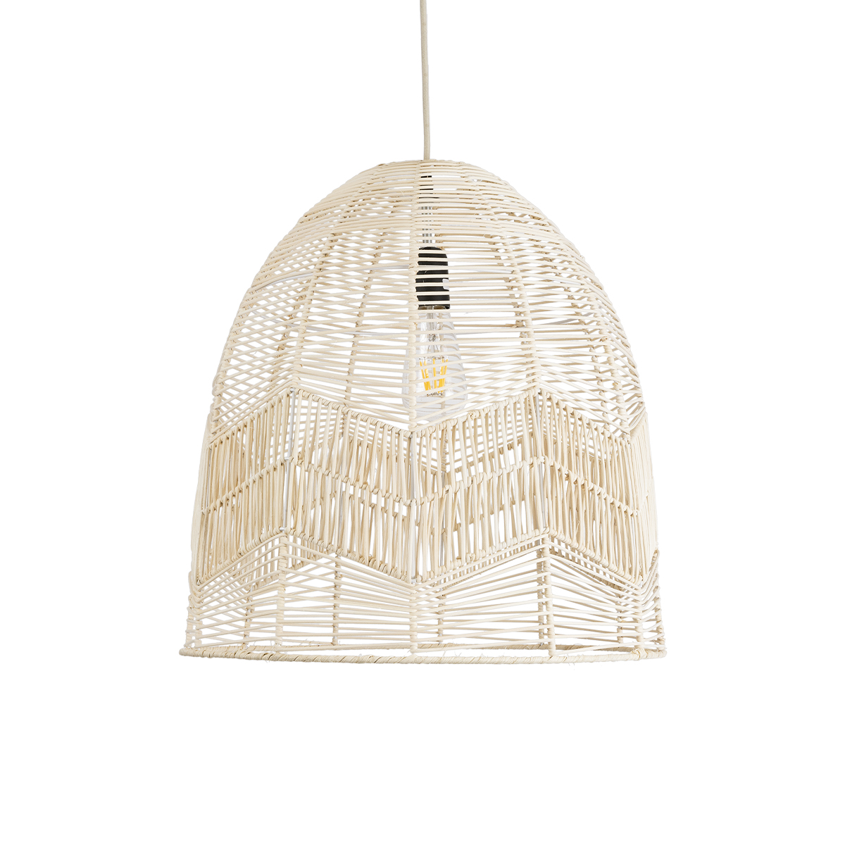 GLOBOSTAR® ALOHA 01751 Boho Κρεμαστό Φωτιστικό Οροφής με Ντουί 1 x E27 AC 220-240V IP20 - Μπεζ - Μ45 x Π45 x Υ48cm