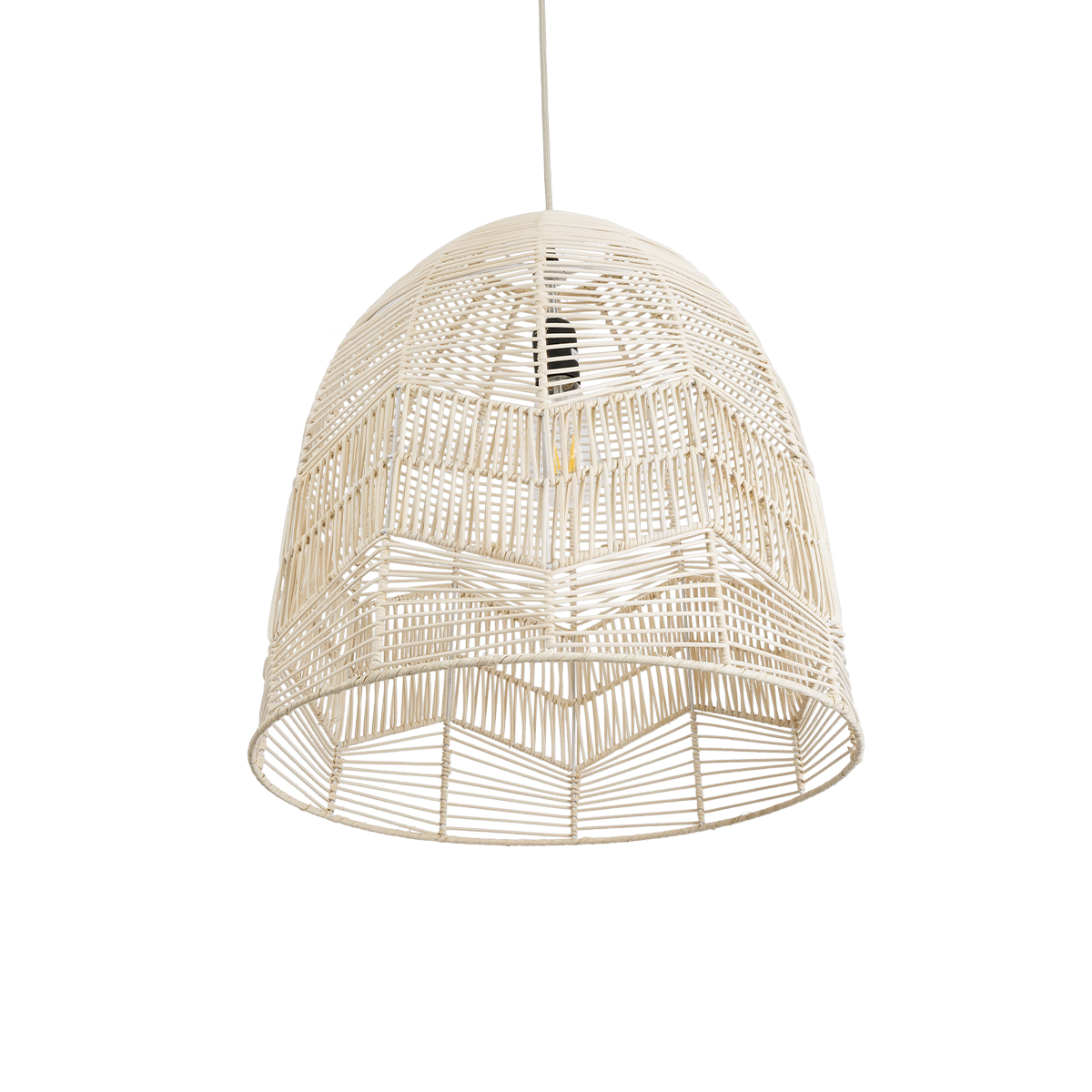 GLOBOSTAR® ALOHA 01751 Boho Κρεμαστό Φωτιστικό Οροφής με Ντουί 1 x E27 AC 220-240V IP20 - Μπεζ - Μ45 x Π45 x Υ48cm