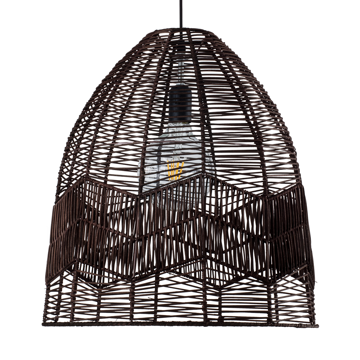 GLOBOSTAR® ALOHA 01752 Boho Κρεμαστό Φωτιστικό Οροφής με Ντουί 1 x E27 AC 220-240V IP20 - Καφέ - Μ45 x Π45 x Υ48cm