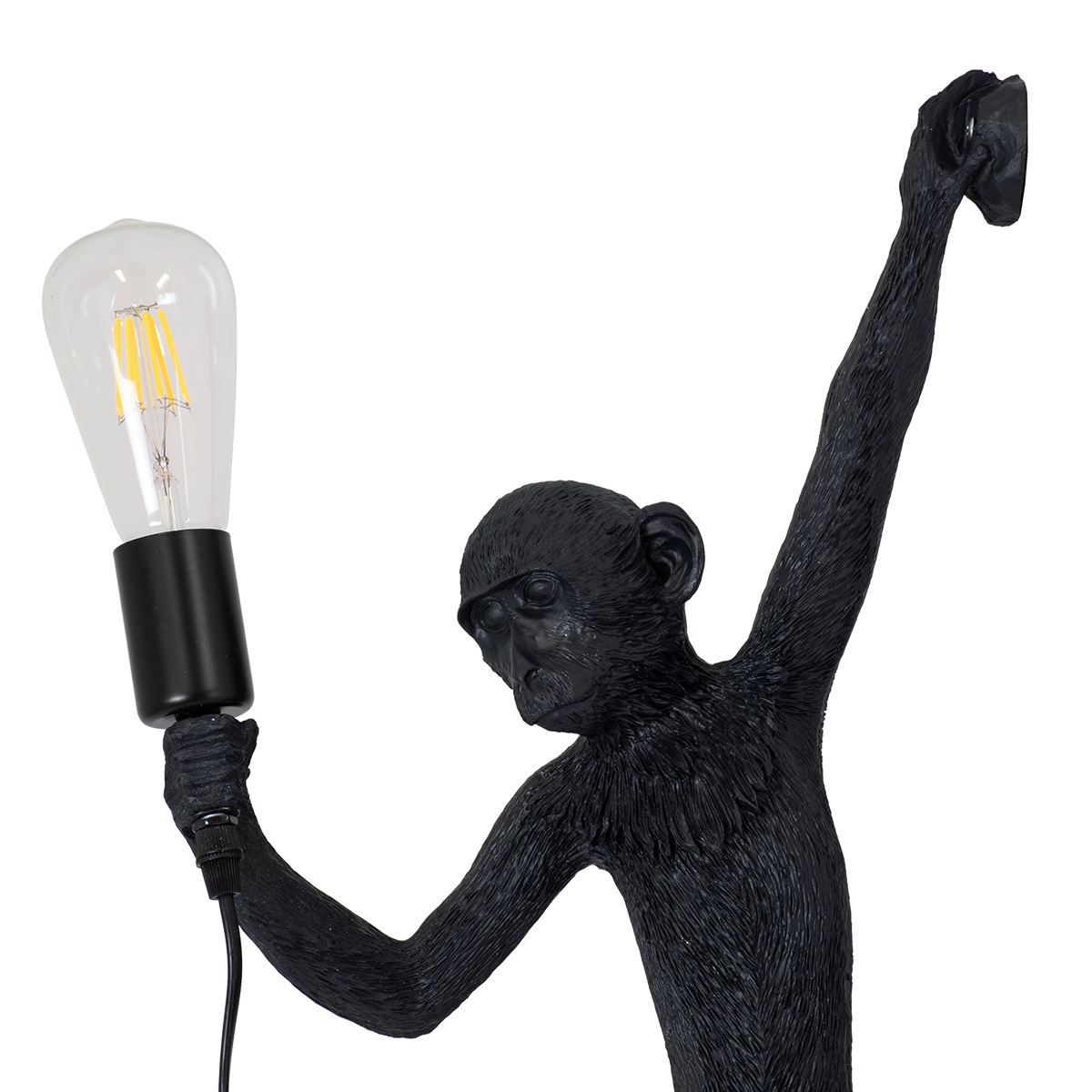 GLOBOSTAR® APES 01804 Μοντέρνο Φωτιστικό Τοίχου - Απλίκα με Ντουί 1 x E27 AC 220-240V IP20 - Μαύρο - Μ34 x Π31 x Υ61cm
