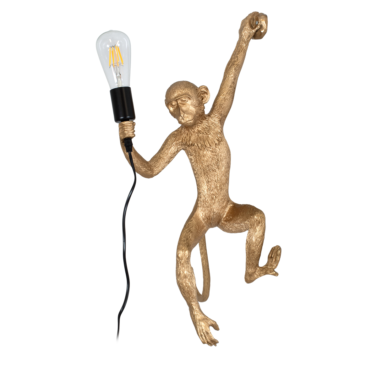 GLOBOSTAR® APES 01806 Μοντέρνο Φωτιστικό Τοίχου - Απλίκα με Ντουί 1 x E27 AC 220-240V IP20 - Χρυσό & Μαύρο - Μ34 x Π31 x Υ61cm