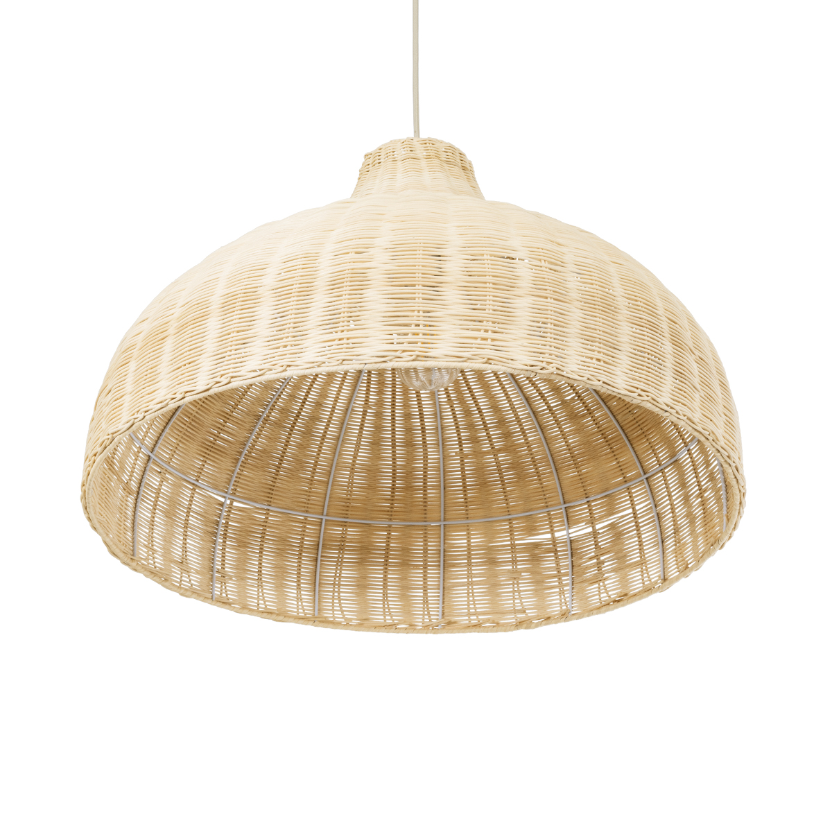 GLOBOSTAR® AFURU 01828 Boho Κρεμαστό Φωτιστικό Οροφής με Ντουί 1 x E27 AC 220-240V IP20 - Μπεζ - Μ60 x Π60 x Υ40cm