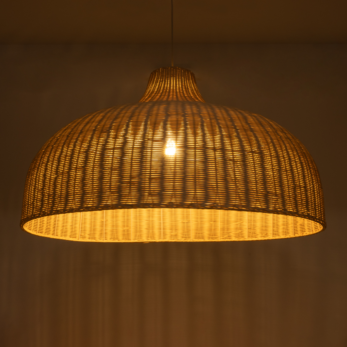GLOBOSTAR® AFURU 01829 Boho Κρεμαστό Φωτιστικό Οροφής με Ντουί 1 x E27 AC 220-240V IP20 - Μπεζ - Μ100 x Π100 x Υ60cm