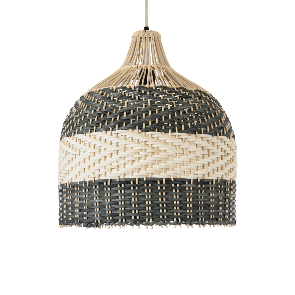 GLOBOSTAR® BARBADOS 01944 Boho Κρεμαστό Φωτιστικό Οροφής με Ντουί 1 x E27 AC 220-240V IP20 - Μπεζ & Λαδί - Μ40 x Π40 x Υ45cm