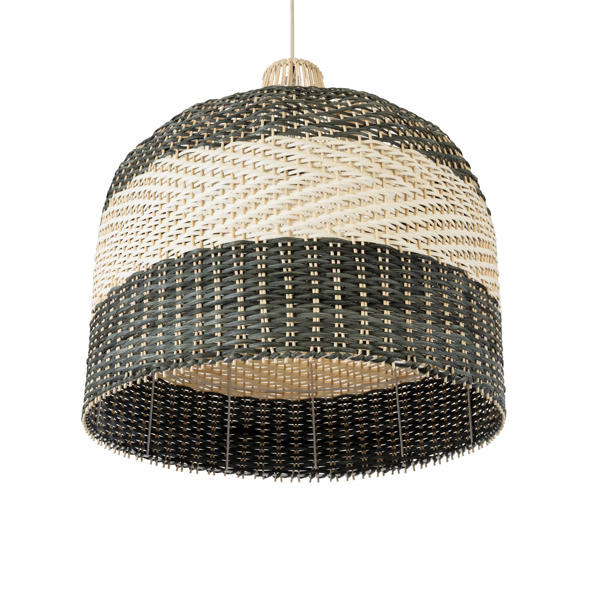 GLOBOSTAR® BARBADOS 01945 Boho Κρεμαστό Φωτιστικό Οροφής με Ντουί 1 x E27 AC 220-240V IP20 - Μπεζ & Λαδί - Μ60 x Π60 x Υ60cm