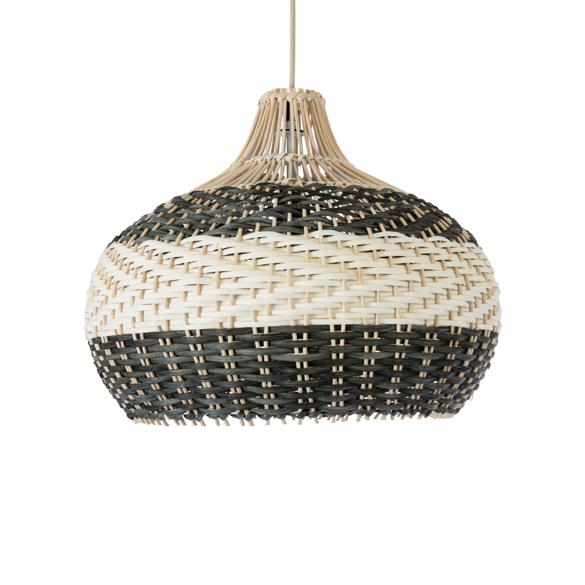 GLOBOSTAR® BARBADOS 01946 Boho Κρεμαστό Φωτιστικό Οροφής με Ντουί 1 x E27 AC 220-240V IP20 - Μπεζ & Λαδί - Μ40 x Π40 x Υ34cm