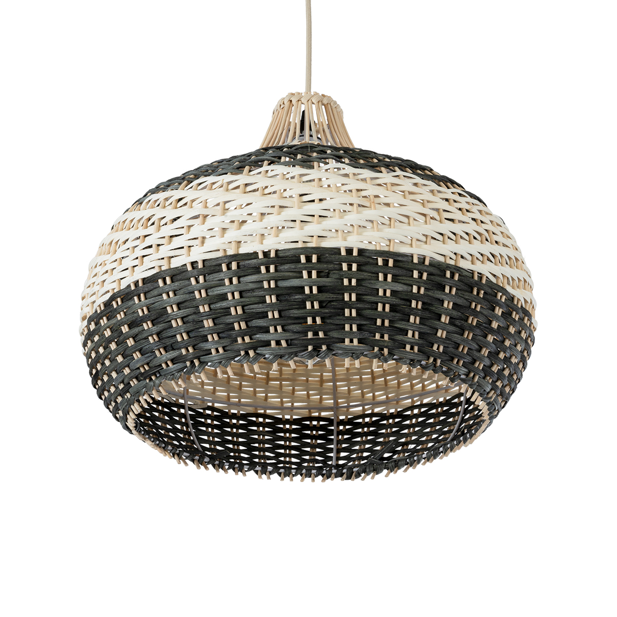 GLOBOSTAR® BARBADOS 01946 Boho Κρεμαστό Φωτιστικό Οροφής με Ντουί 1 x E27 AC 220-240V IP20 - Μπεζ & Λαδί - Μ40 x Π40 x Υ34cm