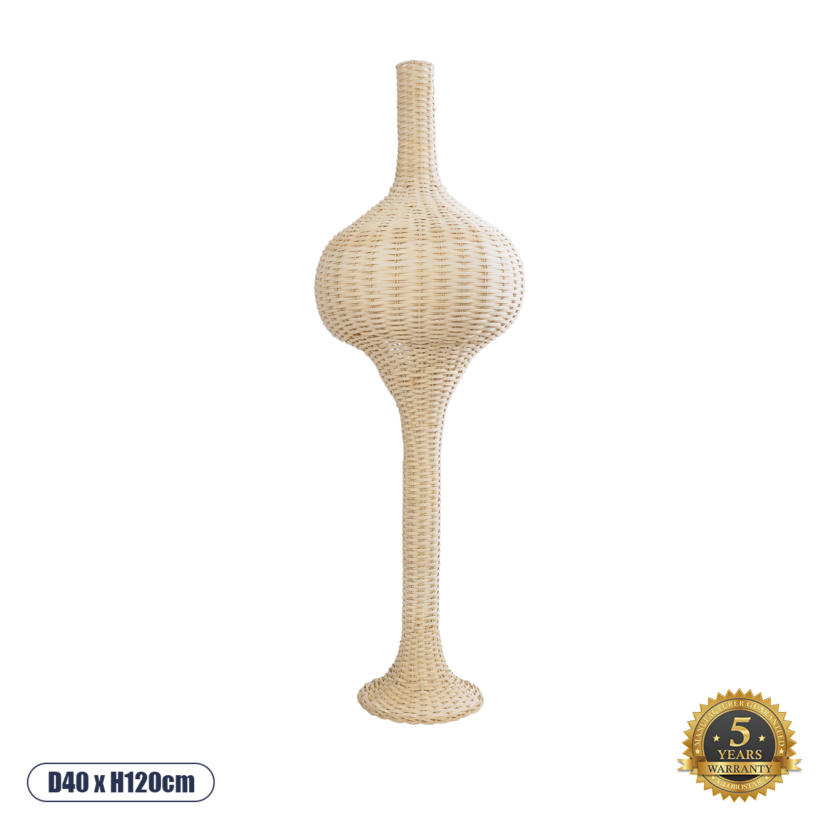 GLOBOSTAR® ALADDIN 02050 Boho Επιδαπέδιο Φωτιστικό με Ντουί 1 x E27 AC 220-240V IP20 - Μπεζ - Μ40 x Π40 x Υ120cm