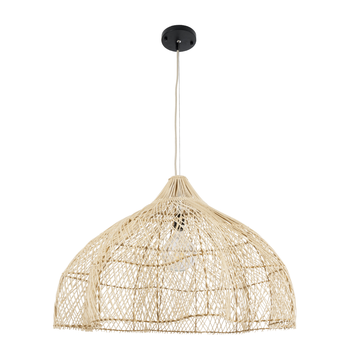 GLOBOSTAR® ADEJE 02211 Boho Κρεμαστό Φωτιστικό Οροφής με Ντουί 1 x E27 AC 220-240V IP20 - Μπεζ - Μ80 x Π80 x Υ55cm