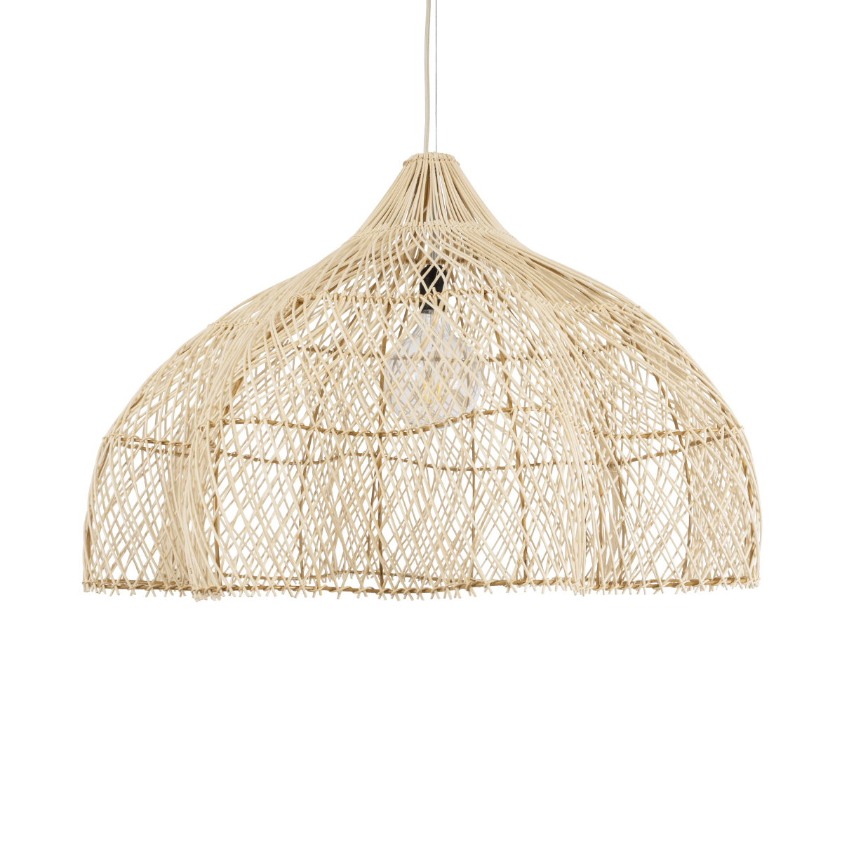 GLOBOSTAR® ADEJE 02211 Boho Κρεμαστό Φωτιστικό Οροφής με Ντουί 1 x E27 AC 220-240V IP20 - Μπεζ - Μ80 x Π80 x Υ55cm