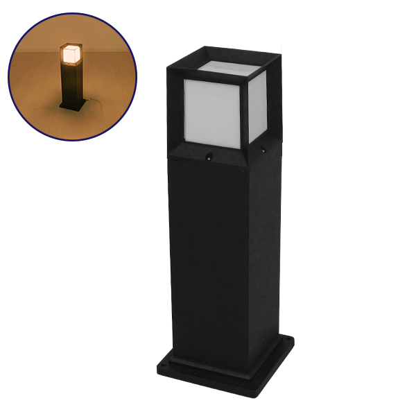 GLOBOSTAR® PALASO 12143 Φωτιστικό Κολωνάκι Κήπου με Ντουί 1 x E27 90° AC 220-240V Αδιάβροχο IP65 - Γκρι Ανθρακί - Μ15 x Π15 x Υ58cm
