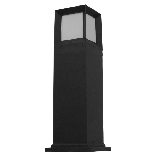 GLOBOSTAR® PALASO 12143 Φωτιστικό Κολωνάκι Κήπου με Ντουί 1 x E27 90° AC 220-240V Αδιάβροχο IP65 - Γκρι Ανθρακί - Μ15 x Π15 x Υ58cm