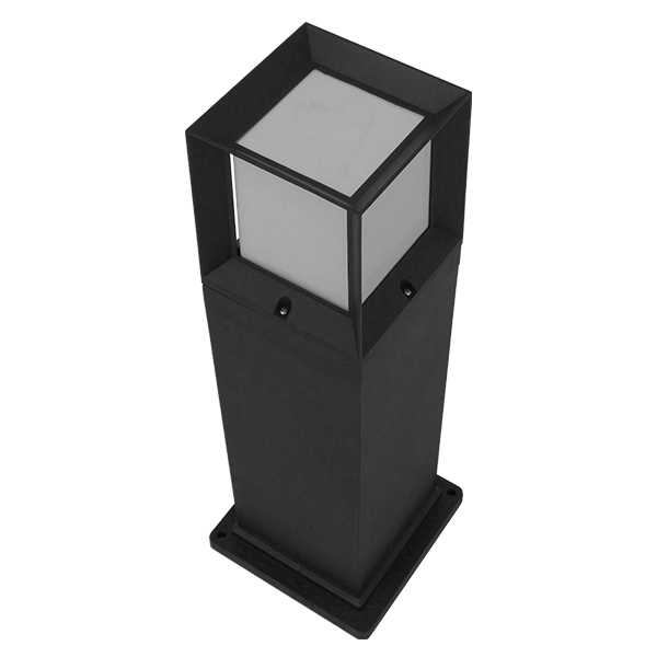 GLOBOSTAR® PALASO 12143 Φωτιστικό Κολωνάκι Κήπου με Ντουί 1 x E27 90° AC 220-240V Αδιάβροχο IP65 - Γκρι Ανθρακί - Μ15 x Π15 x Υ58cm