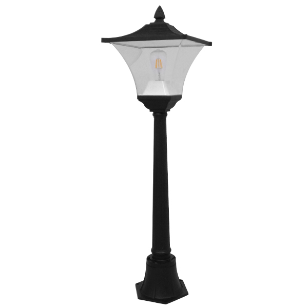 GLOBOSTAR® DIRAHIO 12148 Φωτιστικό Κολωνάκι Κήπου με Ντουί 1 x E27 120° AC 220-240V Αδιάβροχο IP65 - Γκρι Ανθρακί - Μ32 x Π32 x Υ109cm