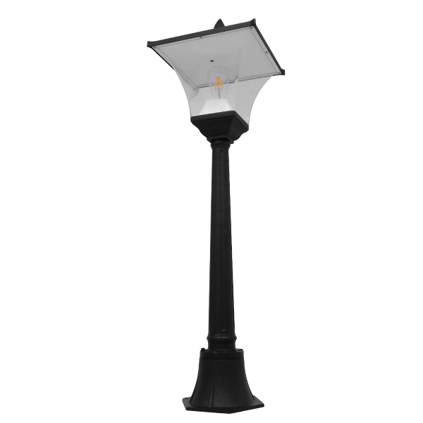 GLOBOSTAR® DIRAHIO 12148 Φωτιστικό Κολωνάκι Κήπου με Ντουί 1 x E27 120° AC 220-240V Αδιάβροχο IP65 - Γκρι Ανθρακί - Μ32 x Π32 x Υ109cm