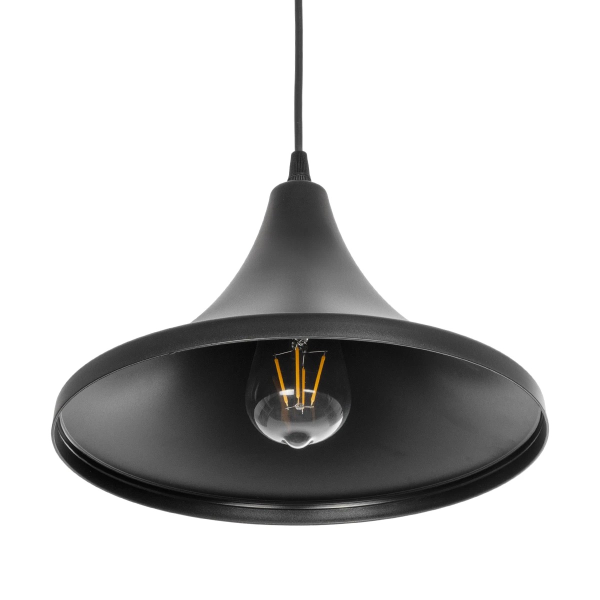 GLOBOSTAR® BELFRY 203-0078 Μοντέρνο Κρεμαστό Φωτιστικό Οροφής με Ντουί 1 x E27 AC 220-240V IP20 - Μαύρο - Μ29.5 x Π29.5 x Υ21cm