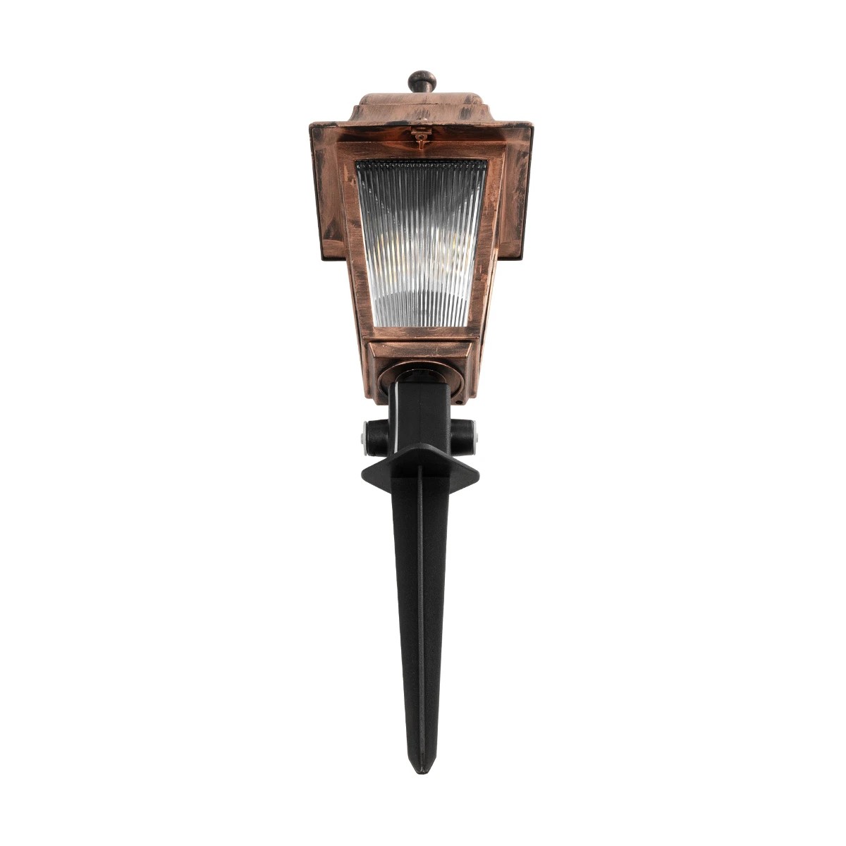 GloboStar® SOLME 203-0218 Vintage Καρφωτό Φωτιστικό Φαναράκι Μονόφωτο 1 x E27 IP44 Χάλκινο & Διάφανο Πλαστικό - Μ22 x Π22 x Υ35cm