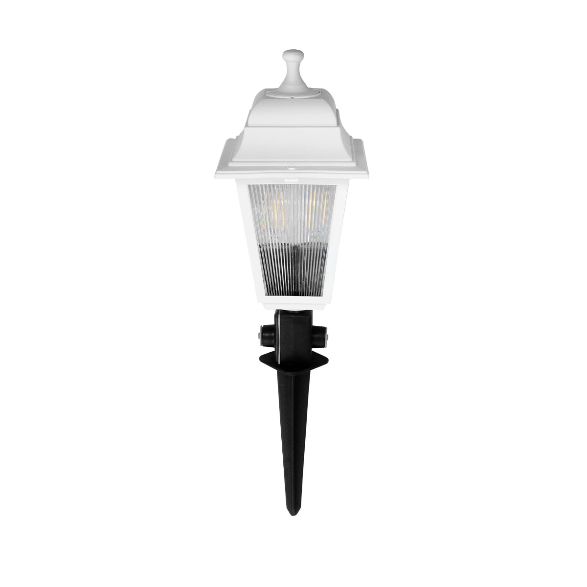 GloboStar® SOLME 203-0223 Vintage Καρφωτό Φωτιστικό Φαναράκι Μονόφωτο 1 x E27 IP44 Λευκό & Διάφανο Πλαστικό - Μ22 x Π22 x Υ35cm