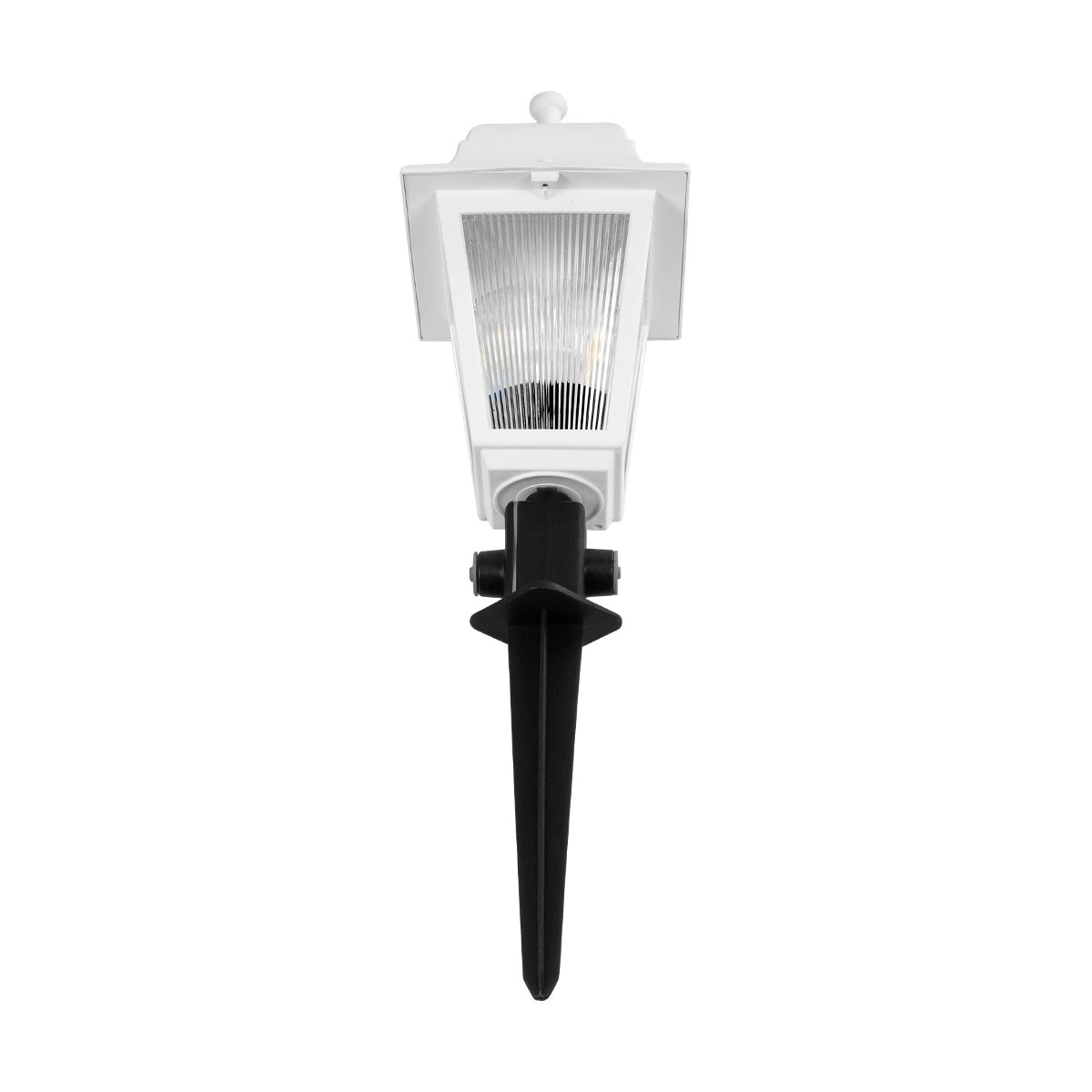 GloboStar® SOLME 203-0223 Vintage Καρφωτό Φωτιστικό Φαναράκι Μονόφωτο 1 x E27 IP44 Λευκό & Διάφανο Πλαστικό - Μ22 x Π22 x Υ35cm