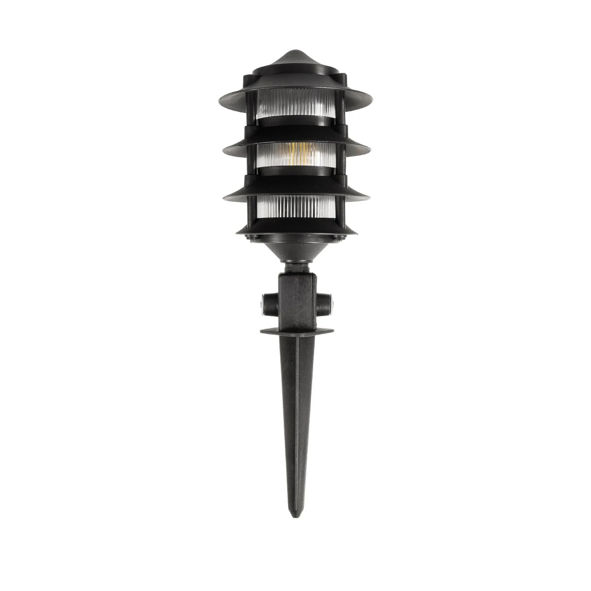 GloboStar® LANTERNA 203-0242 Μοντέρνο Καρφωτό Φωτιστικό Φαναράκι Μονόφωτο 1 x E27 IP44 Μαύρο & Διάφανο Πλαστικό - Μ16 x Π16 x Υ50cm