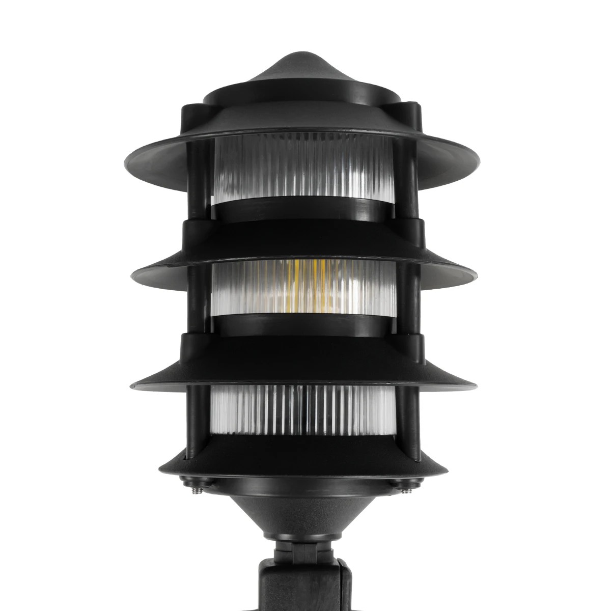 GloboStar® LANTERNA 203-0242 Μοντέρνο Καρφωτό Φωτιστικό Φαναράκι Μονόφωτο 1 x E27 IP44 Μαύρο & Διάφανο Πλαστικό - Μ16 x Π16 x Υ50cm