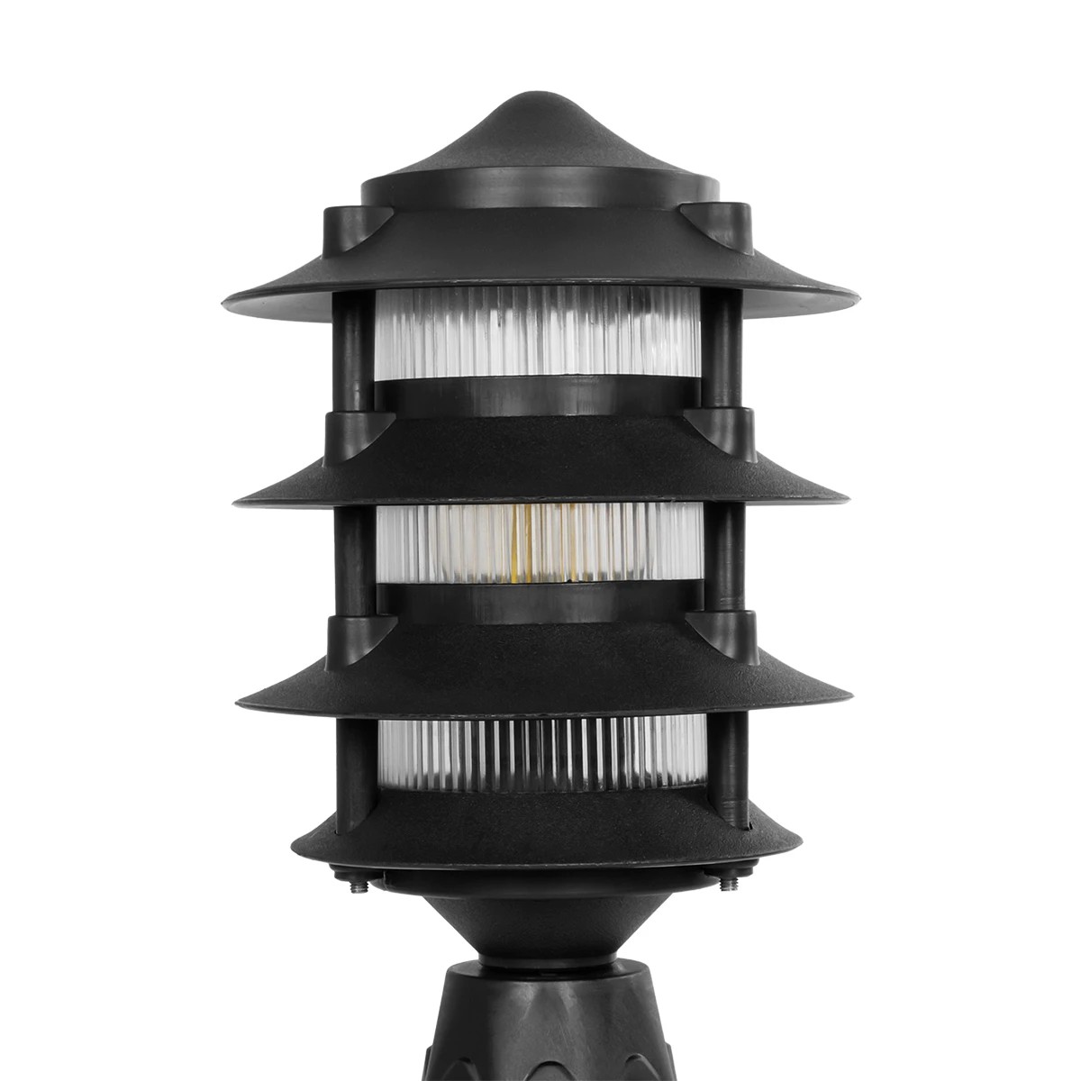 GloboStar® LANTERNA 203-0243 Μοντέρνο Επιδαπέδιο Φωτιστικό Φαναράκι Μονόφωτο 1 x E27 IP44 Μαύρο & Διάφανο Πλαστικό - Μ16 x Π16 x Υ35cm