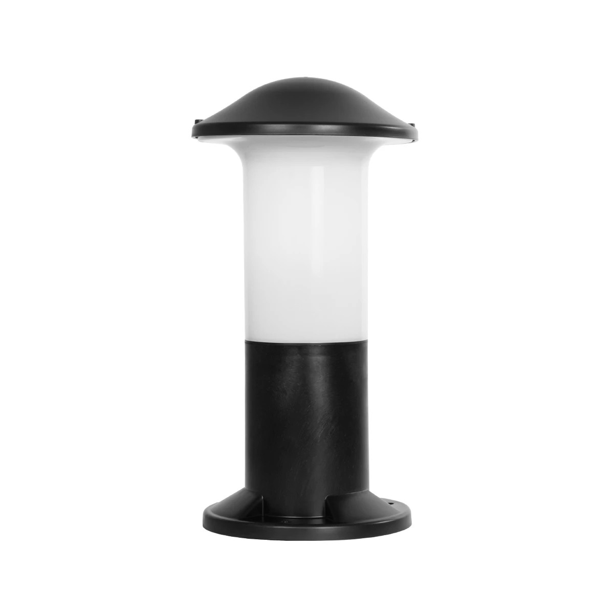 GloboStar® GARDENIO 203-0246 Μοντέρνο Επιδαπέδιο Φωτιστικό Κολωνάκι Κήπου Μονόφωτο 1 x E27 IP44 Μαύρο Πλαστικό - Μ17 x Π17 x Υ32cm