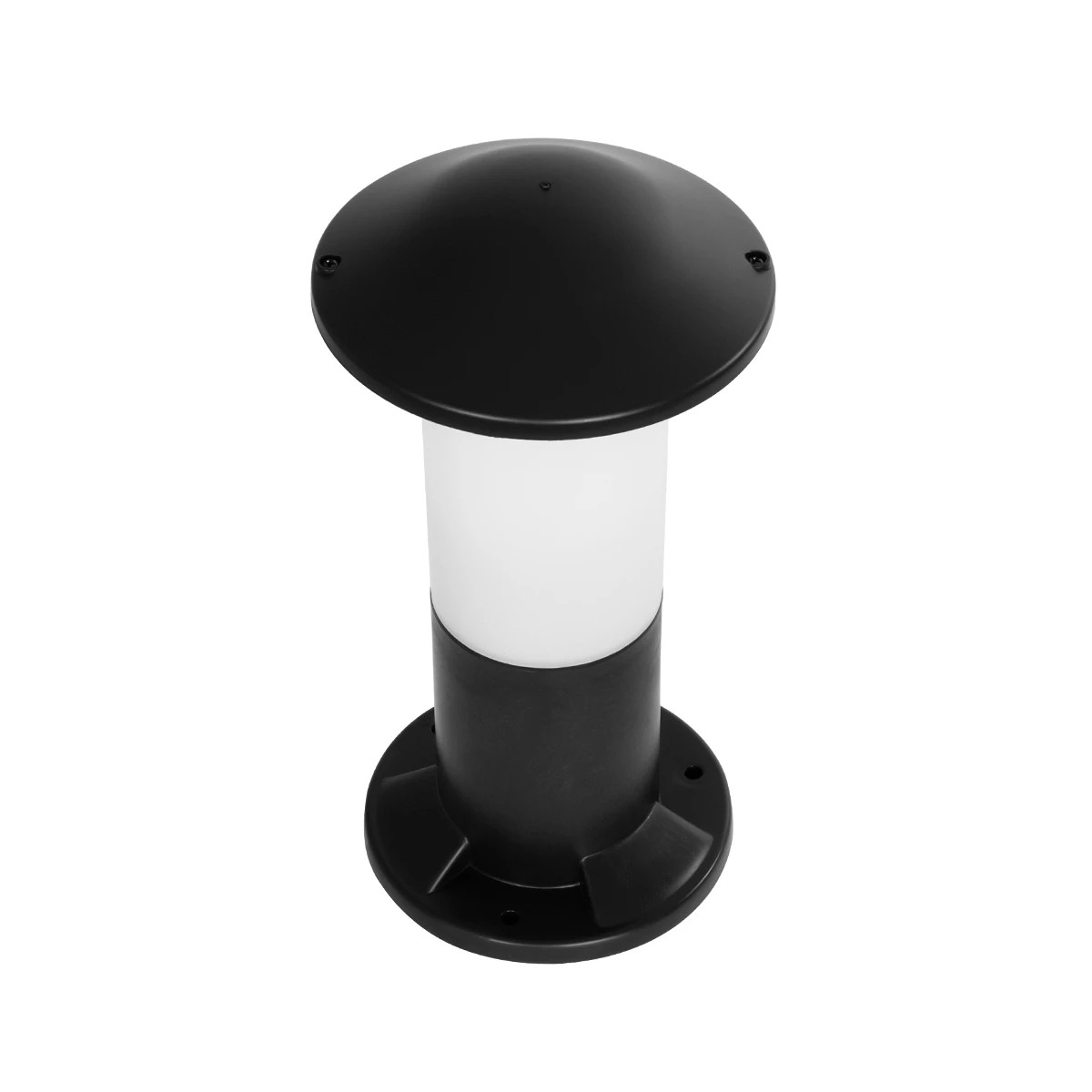 GloboStar® GARDENIO 203-0246 Μοντέρνο Επιδαπέδιο Φωτιστικό Κολωνάκι Κήπου Μονόφωτο 1 x E27 IP44 Μαύρο Πλαστικό - Μ17 x Π17 x Υ32cm