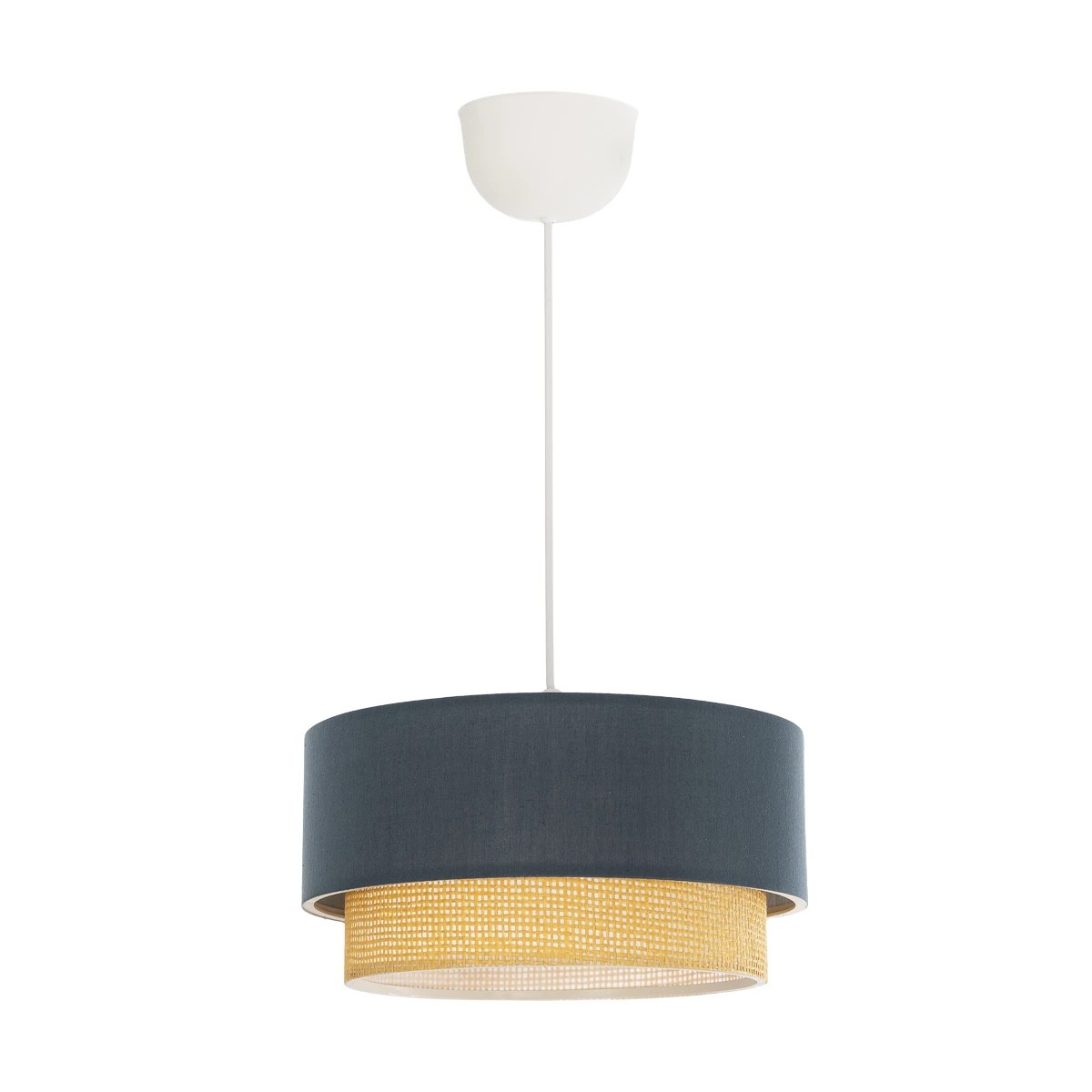 GLOBOSTAR® BIGGIE 204-0094 Μοντέρνο Κρεμαστό Φωτιστικό Οροφής με Ντουί 1 x E27 AC 220-240V IP20 - Μπλε & Μπεζ - Μ30 x Π30 x Υ17cm
