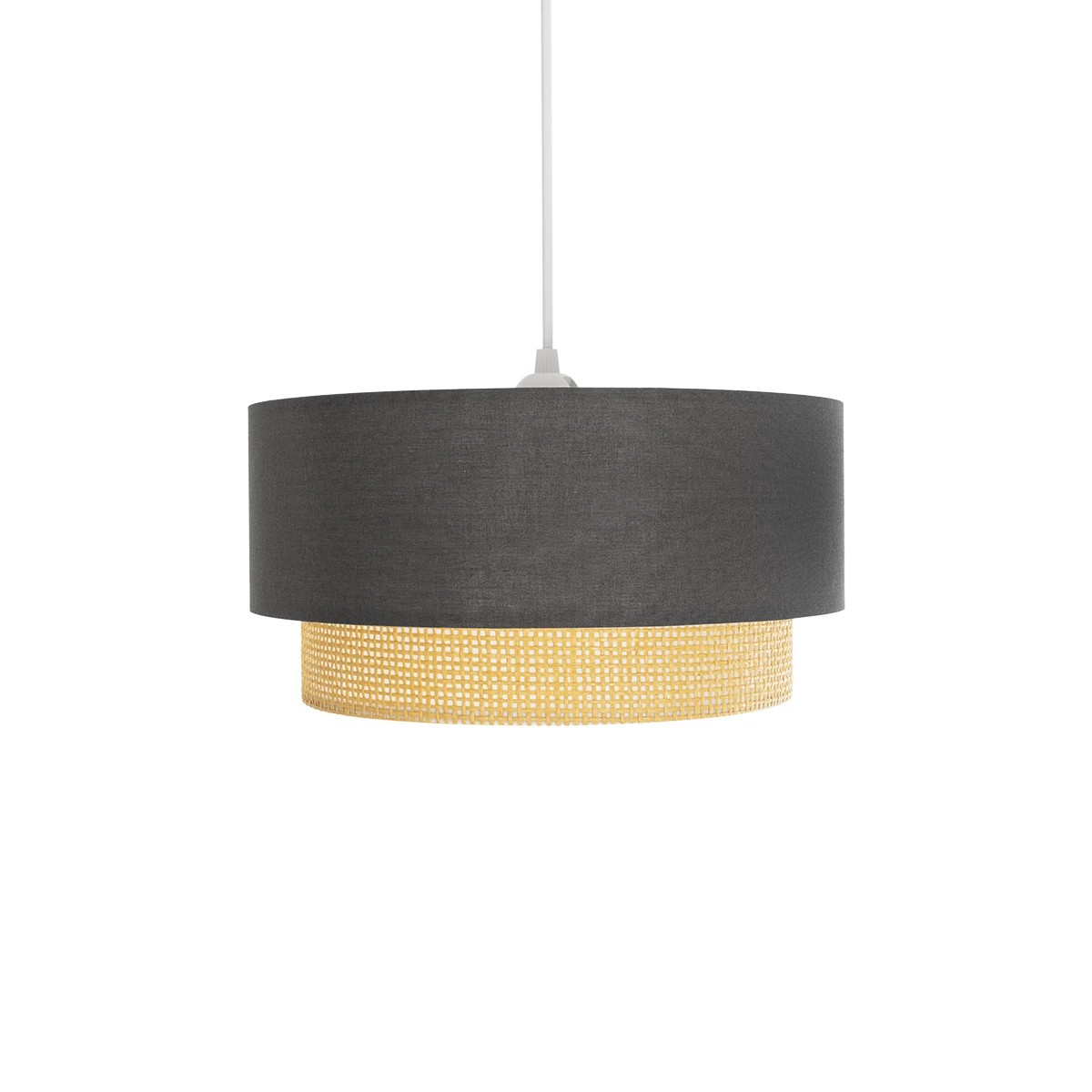 GLOBOSTAR® BIGGIE 204-0095 Μοντέρνο Κρεμαστό Φωτιστικό Οροφής με Ντουί 1 x E27 AC 220-240V IP20 - Γκρι & Μπεζ - Μ30 x Π30 x Υ17cm