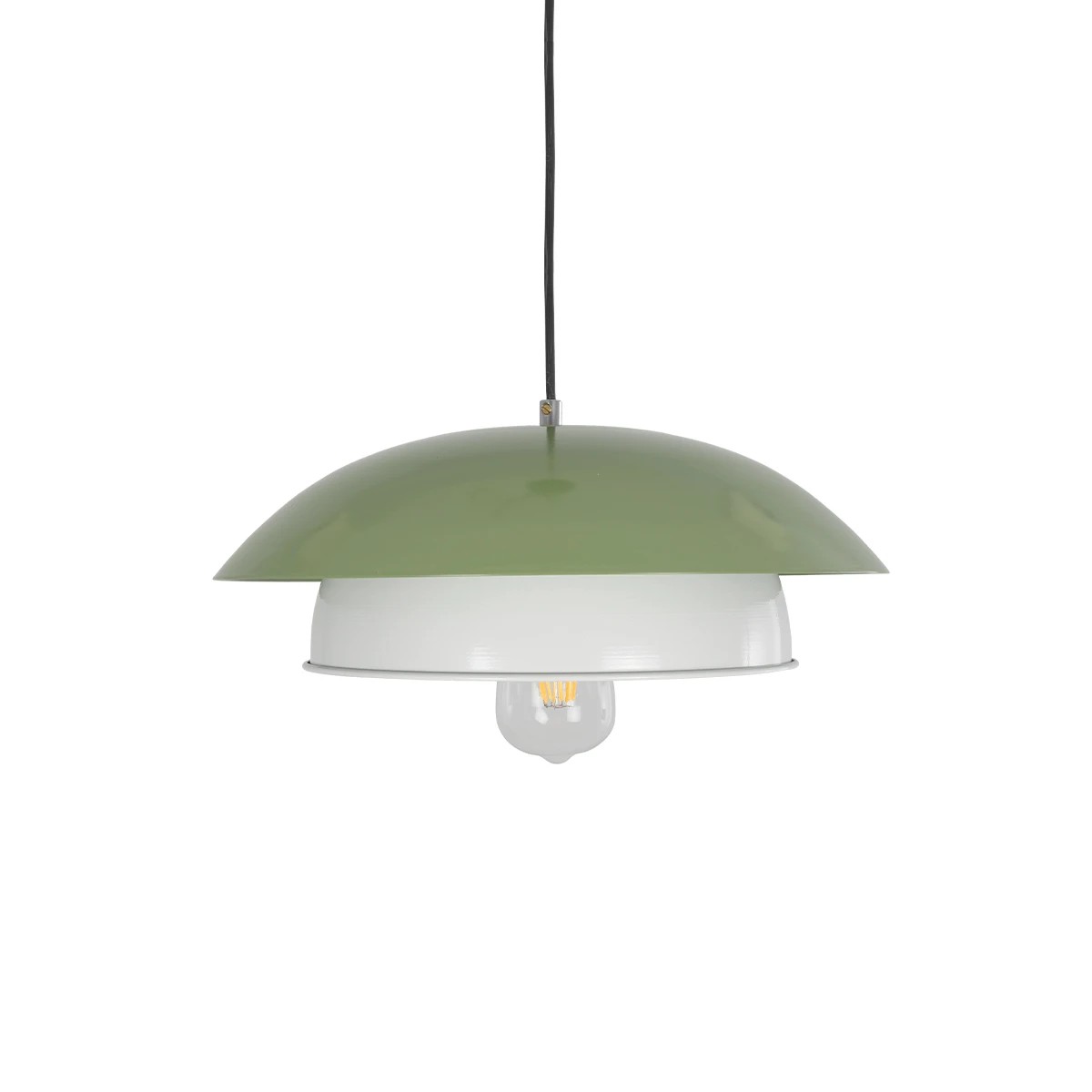 GLOBOSTAR® AURA 204-0119 Μοντέρνο Κρεμαστό Φωτιστικό Οροφής με Ντουί 1 x E27 AC 220-240V IP20 - Πράσινο & Λευκό - Μ31 x Π31 x Υ27cm